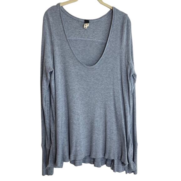 Free People We The Free Malibu Thermal Top Womens Size Medium Gray OB521805 - Picture 1 of 7